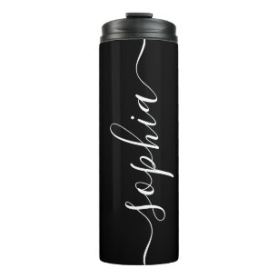 White Script Personalizable Name Thermal Tumbler
