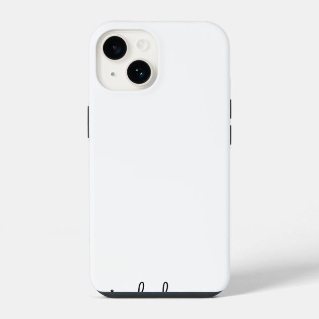 White Script  | Stylish Monogram Modern Minimalist iPhone Case (Back)