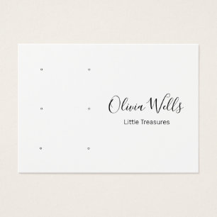 White Script Three Pair Stud Earring Holes