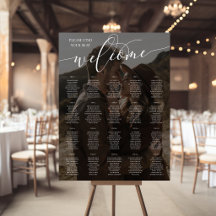 White Script Welcome Photo Wedding 20 Tables