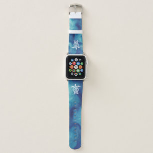 White Sea Turtles Blue Watercolor Apple Watch Band