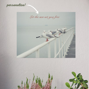 White seagull on a winter day  poster
