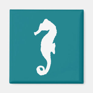 White Seahorse Magnet