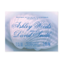White Seashell Wedding Invitation Postcard