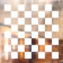 White See-Through Chessboard Game Table Cling