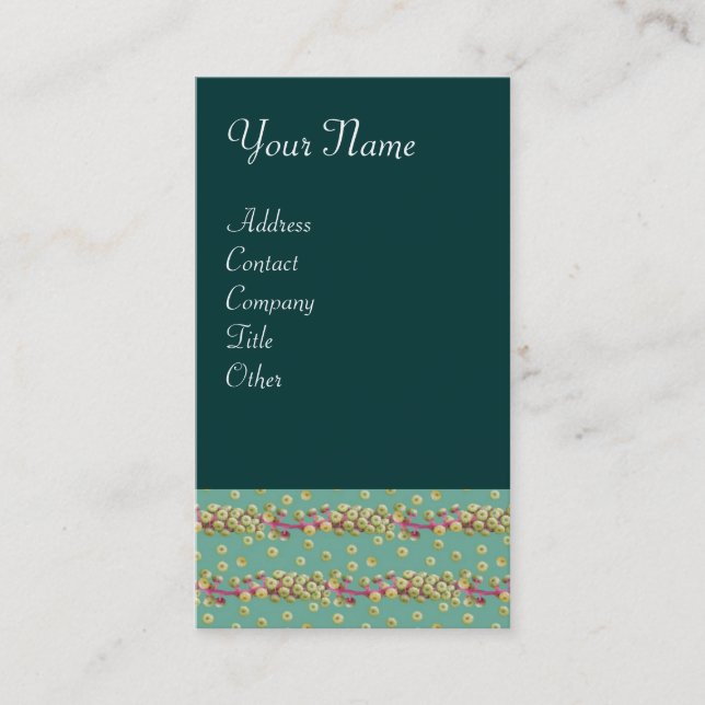 WHITE SEEDS , light yellow  green pink Business Card (Front)
