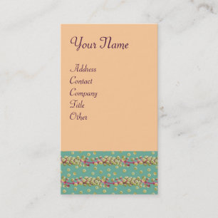 WHITE SEEDS , light yellow green pink orange Business Card