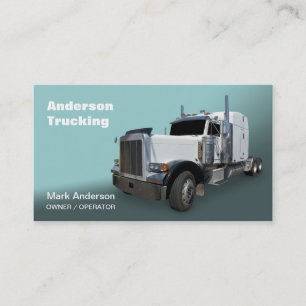 White Semi Truck Business Card