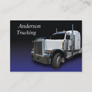 White Semi Truck Business Card
