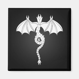 White Serpent Dragon Magnet