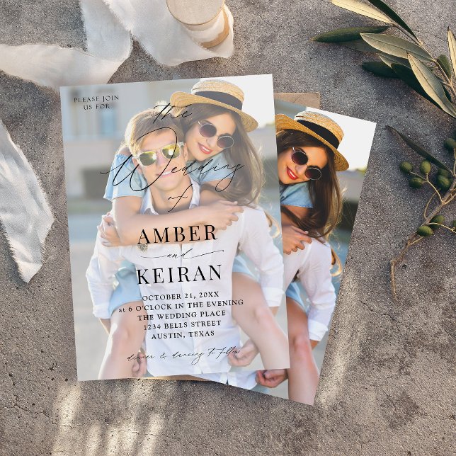 White Shades Photo Wedding Invitation (Creator Uploaded)