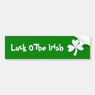 White Shamrock St. Patrick's Day Irish Good Luck Bumper Sticker