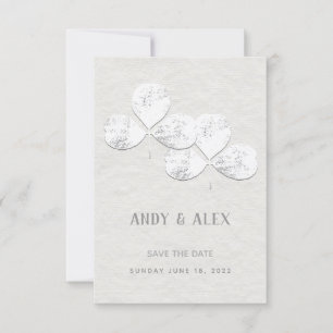 White Shamrock Wedding Save The Date Card
