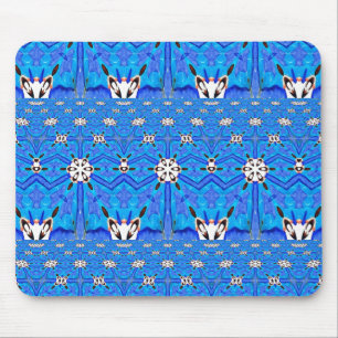 white shapes on blue grid mouasepad mouse pad