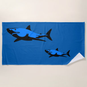 White shark beach towel