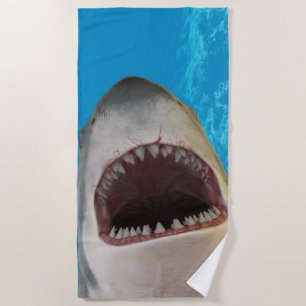 White shark beach towel