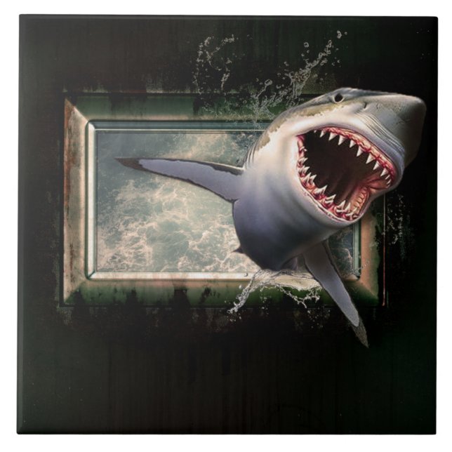 White Shark Ceramic Tile (Front)