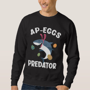 White Shark Easter Bunny Ap Eggs Predator Sweatshirt
