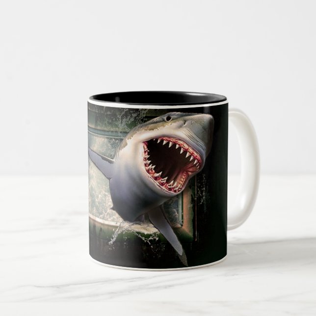 White Shark Two-Tone Coffee Mug (Front Right)