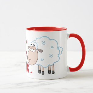 WHITE SHEEP COUPLE IN LOVE MUG