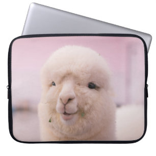 WHITE SHEEP IN CLOSE UP PHOTOGRAPHY LAPTOP SLEEVE