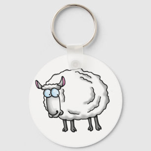 White sheep key ring
