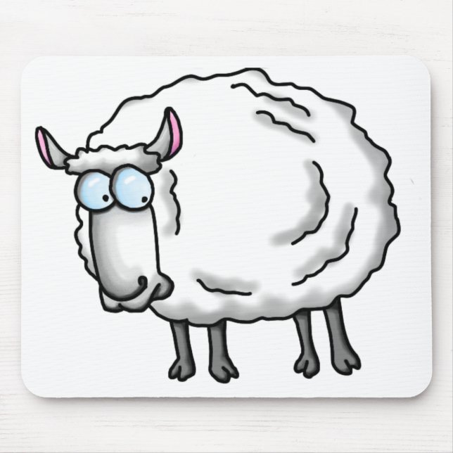 White sheep mouse pad (Front)