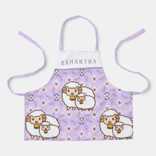 White Sheep with Baby Cute Personalised Apron
