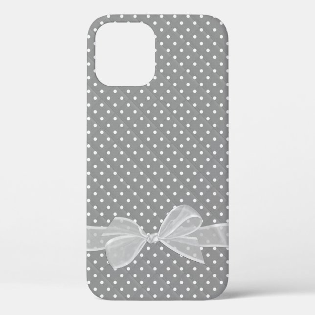 White Sheer Bow On Polka Dots Case-Mate iPhone Case (Back)