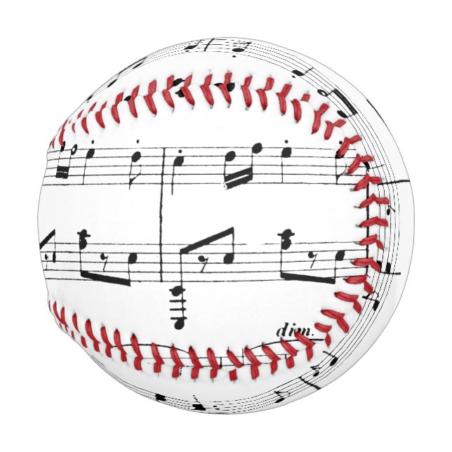 White Sheet Music Baseball (Front Right)