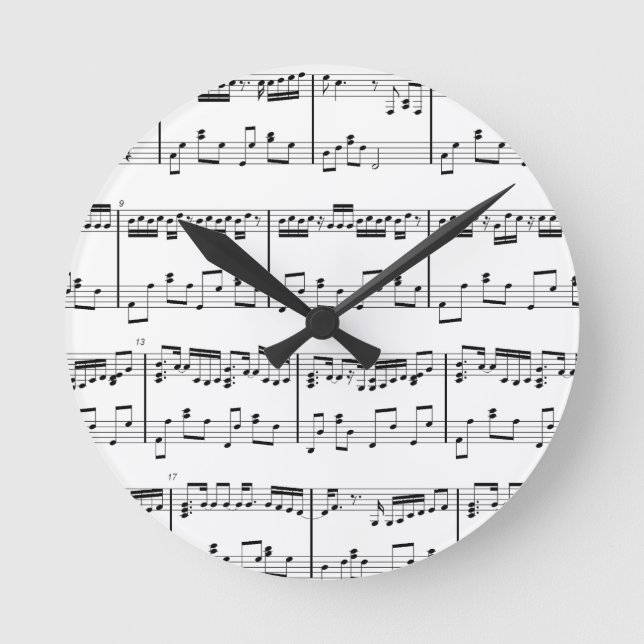 White Sheet Music Clock (Front)