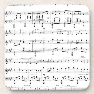 White Sheet Music Coaster