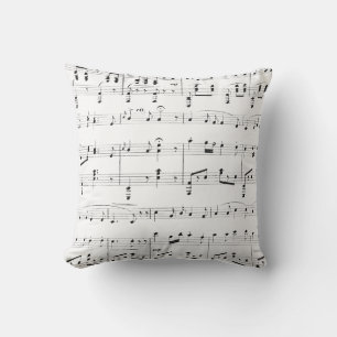 White Sheet Music Cushion