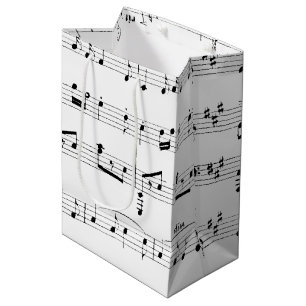 White Sheet Music Medium Gift Bag