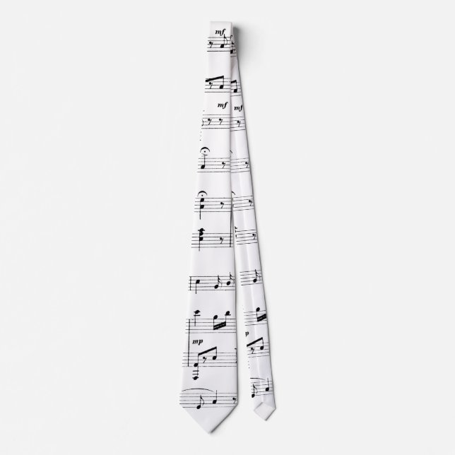 White Sheet Music Tie (Front)