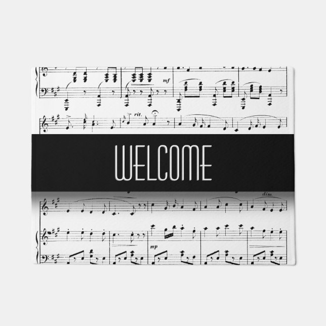 White Sheet Music Welcome Mat (Front)