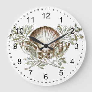 White Shell Large Clock