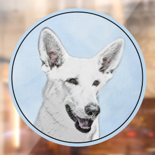 White Shepherd Painting - Cute Original Dog Art