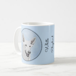 White Shepherd Painting - Cute Original Dog Art Coffee Mug