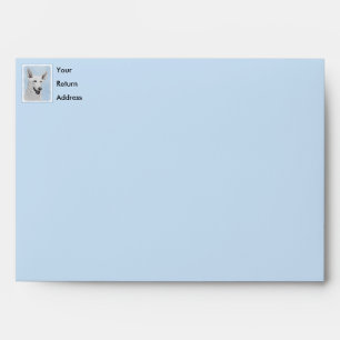 White Shepherd Painting - Cute Original Dog Art Envelope
