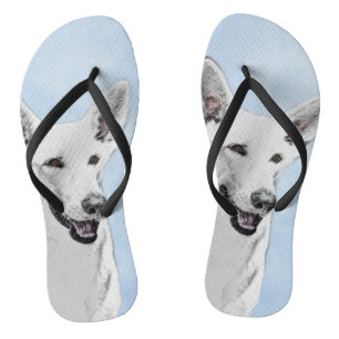 White Shepherd Painting - Cute Original Dog Art Thongs
