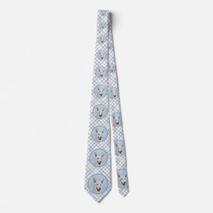 White Shepherd Painting - Cute Original Dog Art Tie