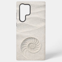 White Shimmer Sand Nautilus Shell Coastal