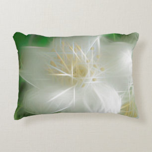 White Shiny Jasmine Decorative Cushion