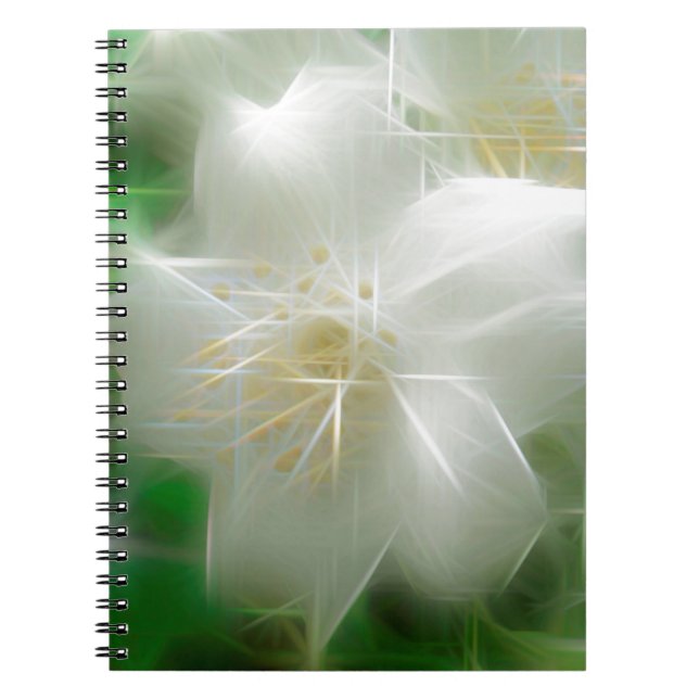 White Shiny Jasmine Notebook (Front)