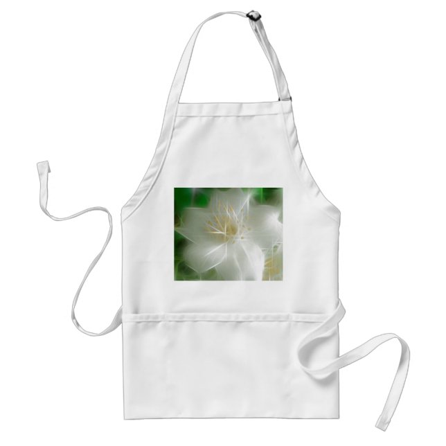 White Shiny Jasmine Standard Apron (Front)