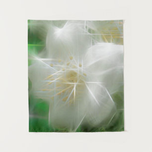 White Shiny Jasmine Tapestry