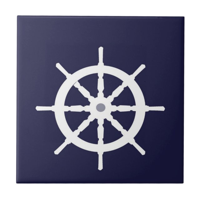 White ship's wheel. tile (Front)