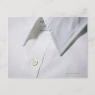 White shirt collar detail. postcard