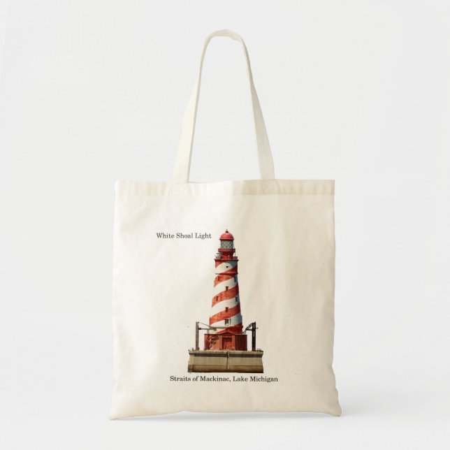 White Shoal Lighthouse cut out tote bag (Front)